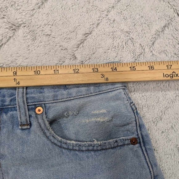 Madewell Shorts Women's 27 Blue Light Byers Wash The MomJean Ripped Edition - Picture 3 of 10